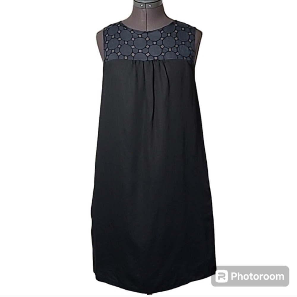 Club Monaco Mini Lace Dress black sleeveless dress embroidered floral
